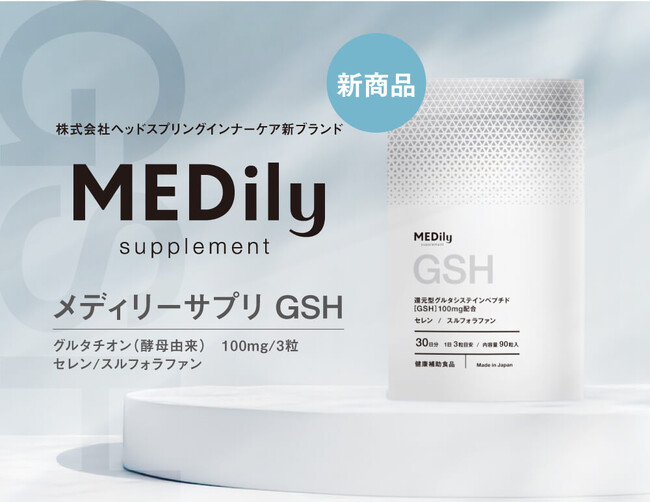 医療発想を、毎日の習慣に。注目の成分グルタチオンを“循環”させる新設計サプリ「メディリーサプリGSH」2026年3月5日（木）新発売