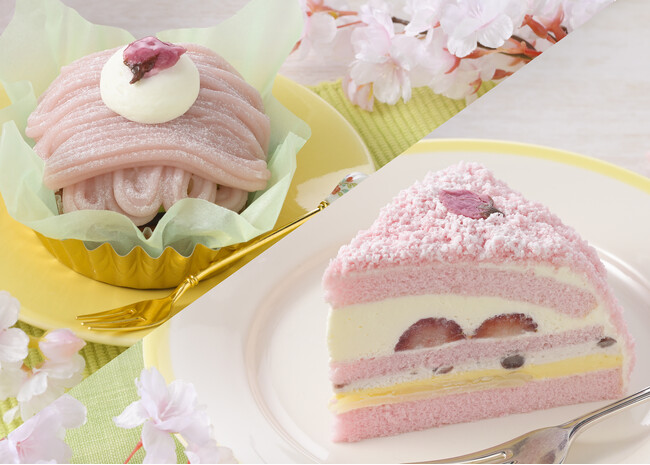 【銀座コージーコーナー】桜スイーツで春気分♪求肥入りで“もちふわ”食感＆あんこや抹茶など和素材を重ねたケーキが登場