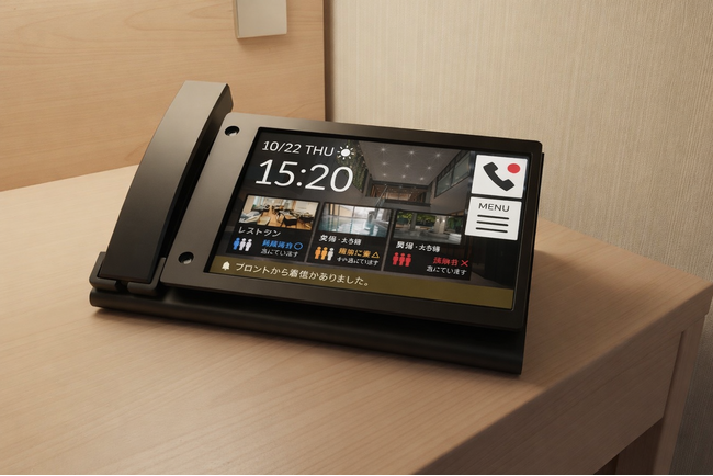 タブレット端末専用の受話器付きカバー「スマート客室内線電話 プレミアムジャケット」提供開始