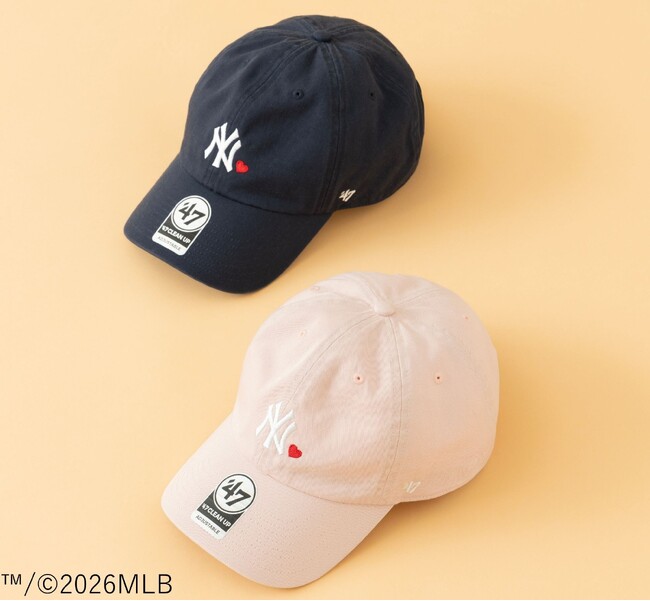 【’47（フォーティーセブン）】定番「CLEAN UP」のWITH HEARTコレクションに、人気MLB球団を揃えたミニハートモチーフの新作が登場