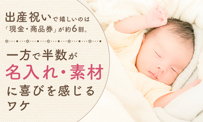 出産祝いで嬉しいのは「現金・商品券」が約6割。一方で半数が“名入れ・素材”に喜びを感じるワケ