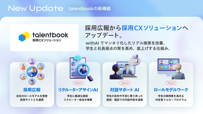 「採用広報」から「採用CX」ソリューションへ。talentbook、インターン後から内定承諾まで、“意志決定”を支援する新サービス始動