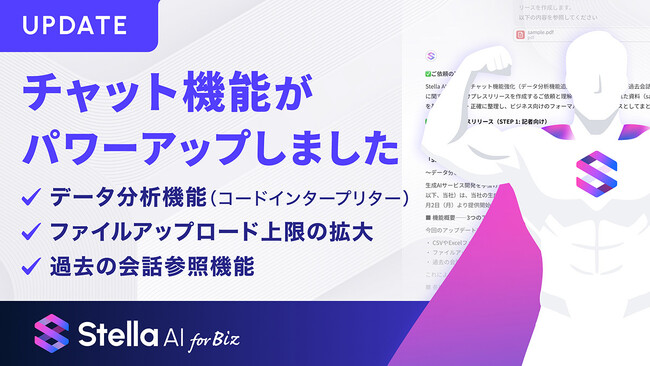 「Stella AI for Biz」、チャット機能を強化