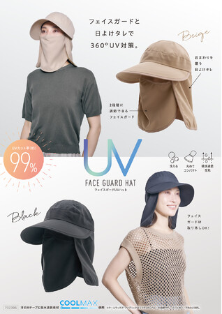 フェイスガードと日よけタレで360°UV対策！「フェイスガードUVハット」を3月2日（月）より発売
