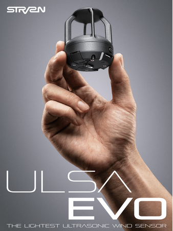 世界最軽量45gの超音波式風向風速センサー「ULSA EVO」を発表。今夏発売を予定。