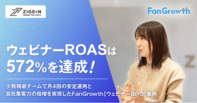 【FanGrowth（ファングロース）導入事例】株式会社じげんがウェビナーROAS572%を達成！
