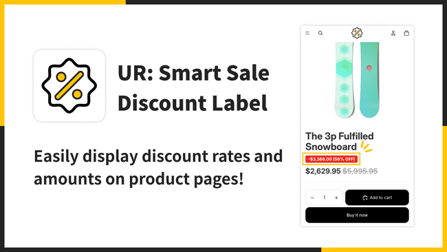 【海外向け】EC アプリ「UR: Smart Sale Discount Label」を株式会社 UnReact がリリース