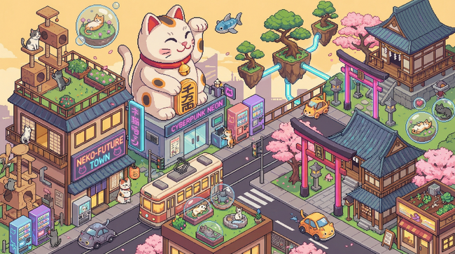 【先行体験版スタート！】Meowster Townー社交ストレスゼロの新しいAI体験― あなたのAI猫と“動き続ける世界”で共に暮らす ―