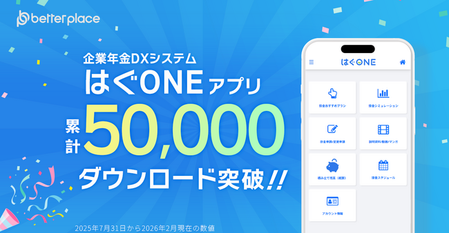 企業年金DXシステム「はぐONE」アプリ版、リリースから約半年で5万ダウンロードを突破