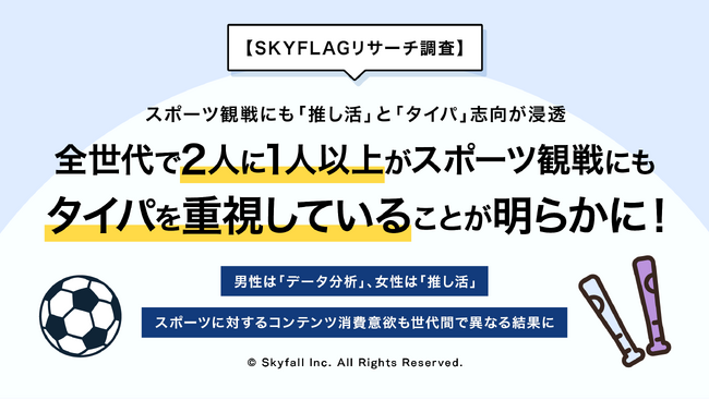 【SKYFLAGリサーチ】2026年はスポーツ観戦にも「推し活」と「タイパ」志向が浸透！参加型の若年層と安定志向の大人世代で二極化が鮮明に。