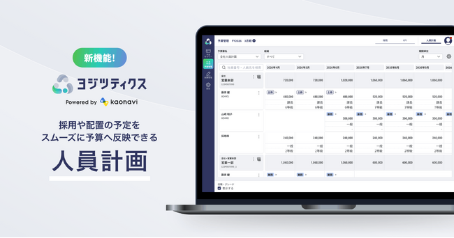 予実管理システム「ヨジツティクス」が人員計画機能を提供開始　～採用・異動を予算へ直結～