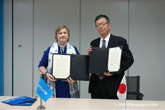 日本政府とUNICEF、約2億2,000万円の無償資金協力を通じて、3万6,000人のロヒンギャの子どもたちの健康、学び、命を守る支援を実施