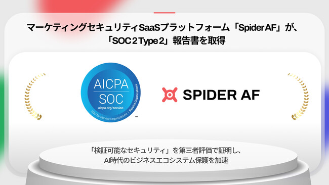 マーケティングセキュリティSaaS「Spider AF」、「SOC 2 Type 2」報告書の取得により信頼基盤を確立