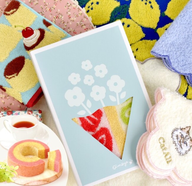 若年層向け「1,000円台ありがとうギフト」 選べる9柄ハンカチ×スイーツのプチギフト発売