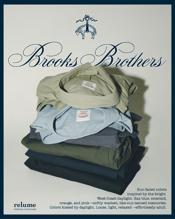 JOURNAL STANDARD relumeがBROOKS BROTHERSに別注、完売チノが再登場。
