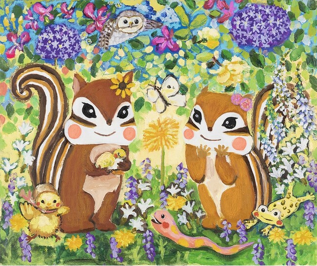 【春満載！】「りすを描く作家」藤岡ちさの版画展『リリーとナッツ、ひよこちゃん』が、3月18日（水）より横浜タカシマヤで開催