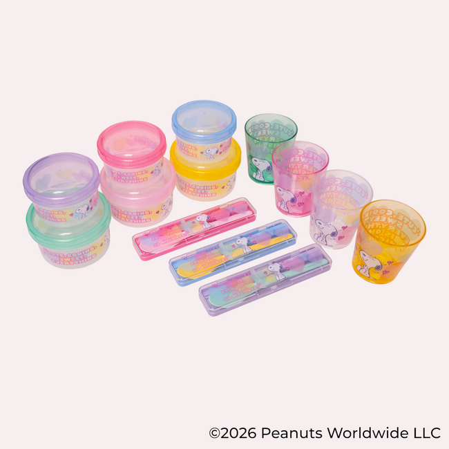 【PEANUTS】透明感とハートが彩る新デザイン「クリアハート」ランチグッズがスケーターから登場！