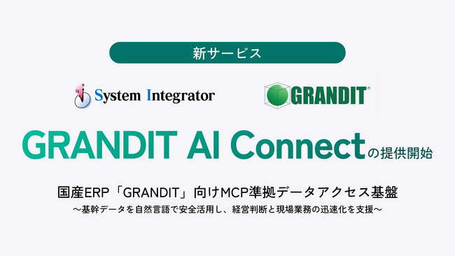 株式会社システムインテグレータ、GRANDIT向けMCP準拠データアクセス基盤「GRANDIT AI Connect」を2026年4月より提供開始