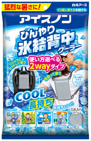 猛烈な暑さに！氷結ゲルで背中をしっかり冷やせてCOOL長持ち！『アイスノン　ひんやり氷結背中クーラー』数量限定発売
