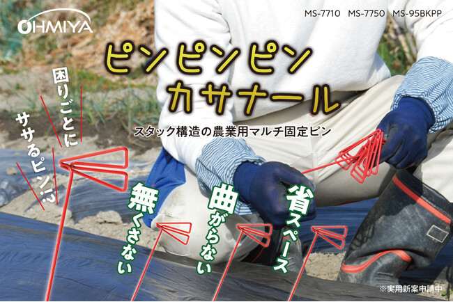 曲がらない、無くさない、散らからない! 3つの不満を解決する家庭菜園用マルチシート固定ピン発売
