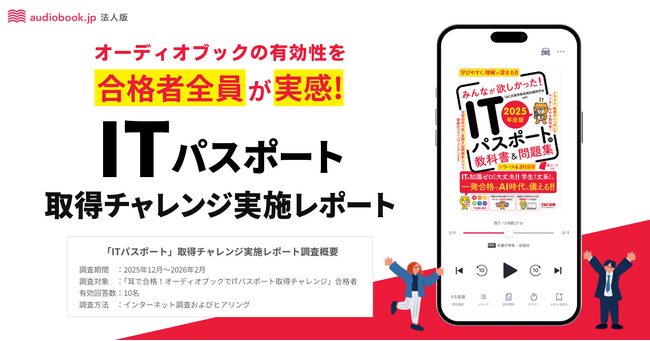 合格者全員がオーディオブックの有効性を実感！「ITパスポート」取得チャレンジ実施レポート