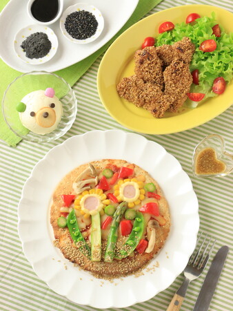 【カタギ食品イベントレポート】ごまで食育！地元大阪で「ごまたっぷり♪春の手作りピザランチ」料理教室を開催いたしました！