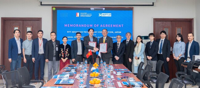 NTT-ATとベトナムハノイ工科大学 電気・電子工学部、インターンシップ生の受入れ加速に向けMOUを締結