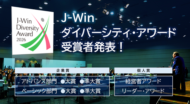 「2026 J-Win ダイバーシティ・アワード」受賞企業・個人を発表！ 3月13日（金）に表彰式を開催