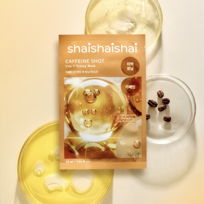 【shaishaishai】フェイスラインも、透明感*1も、思いのままの印象に。カフェインシリーズから新たにシートマスクが登場。