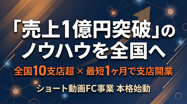 全国10支店以上展開のショート動画屋さんが放つ「街の財産を作る」FC事業。地方企業におけるSNS経由の採用・集客課題を最短1ヶ月で解決する新時代ビジネスモデルを本格始動！