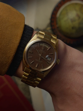 ヴィンテージ時計店「PRINCIPE PRIVE - Epoca d'Oro」に希少なROSE GOLD、スムースベゼル、トロピカルダイヤルを備えたROLEX Day-Date ref.1802が入荷