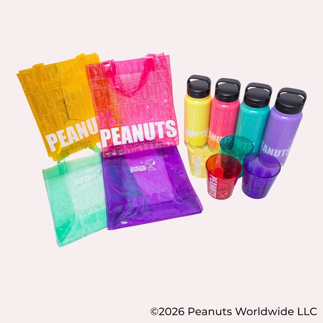【PEANUTS】トレンドのネオンカラーで日常を彩る！クリア素材のバッグや機能的なマグボトルなど、ポップな新作アイテムがスケーターから登場！