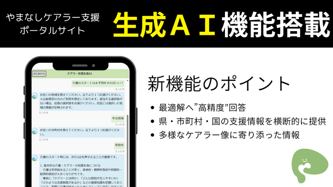 山梨県「やまなしケアラー支援ポータルサイト」、生成AI機能を新たに搭載