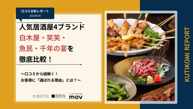 【最新口コミ調査】人気居酒屋「白木屋」「笑笑」「魚民」「千年の宴」の口コミを調査！