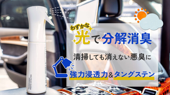 光の力で匂いを分解！微光でも反応する光触媒の消臭剤をMakuakeプロジェクトにて先行販売開始