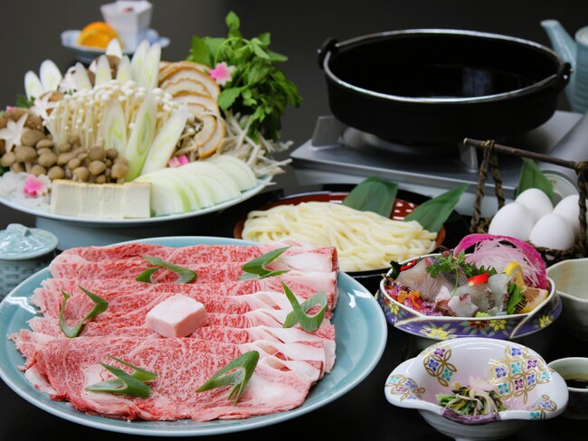 【ブランナールみささ】2026年4月からの新しい宿泊プラン──鳥取和牛の旨味に顔がほころぶ☆寿と喜が舞い込む【寿喜家来】特製すきやき鍋プランをご用意！