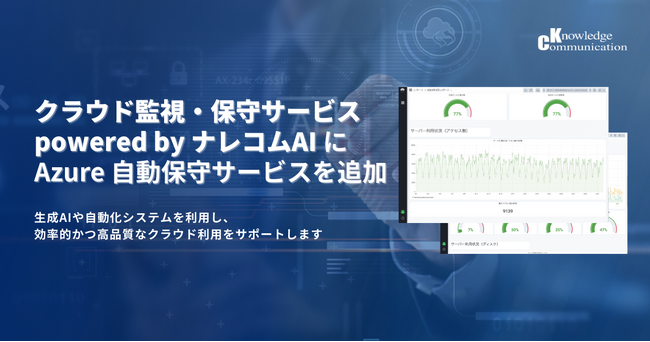 「クラウド監視・保守サービス powered by ナレコムAI」に「Azure自動保守サービス」を追加