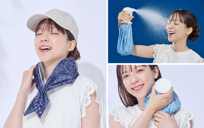 酷暑対策に！“巻ける氷のう”と“氷水ミスト”でクールダウン！「hieru スカーフ氷のう」「hieru スプレー氷のう」発売