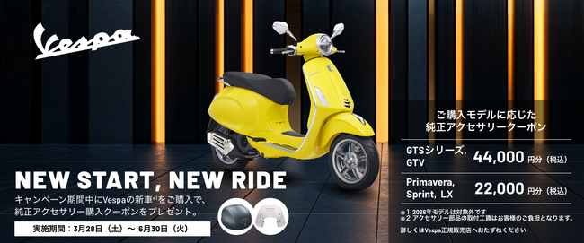 ベスパNEW START, NEW RIDEキャンペーンを実施