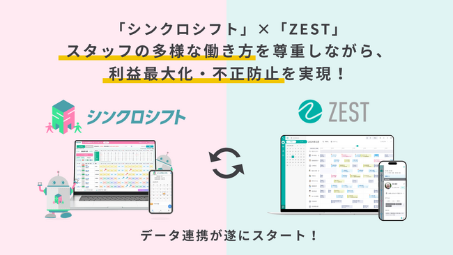 【施設経営者・管理者必見】ZEST×シンクロシフト連携開始「スタッフの希望を叶えるシフト」が「不正を防ぎ、利益を最大化する」経営戦略に変わる