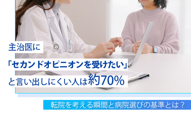 主治医に「セカンドオピニオンを受けたい」と言い出しにくい人は約70％。転院を考える瞬間と病院選びの基準とは？