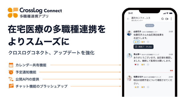 在宅医療の多職種連携をよりスムーズにする 「CrossLog Connect 多職種連携アプリ」アップデートを強化