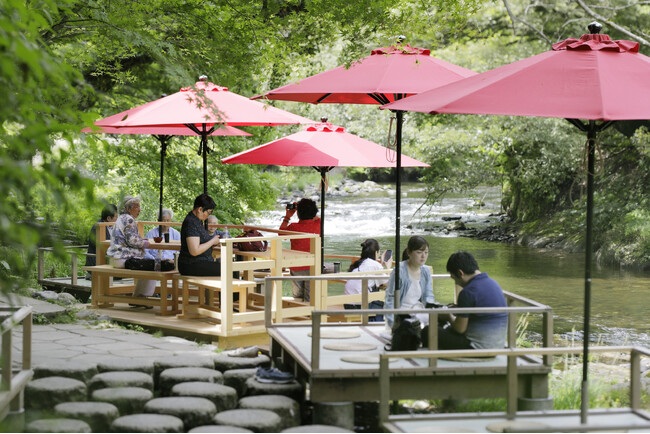 【加賀温泉郷】春の風物詩「鶴仙渓川床」4月1日オープン｜新緑と名物スイーツで楽しむ山中温泉の特別体験