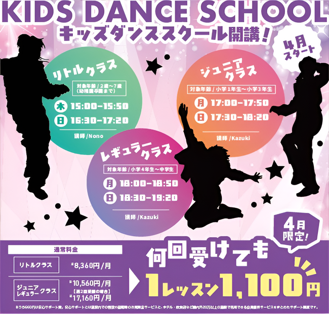【新浦安店】 キッズダンススクール開講！ 4月限定・1,100円で通い放題！