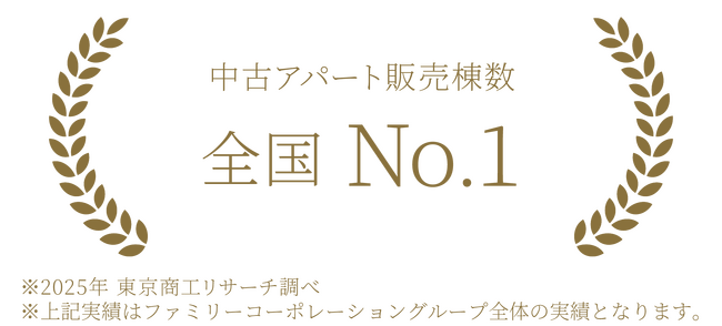中古アパート販売棟数 4年連続全国No.1