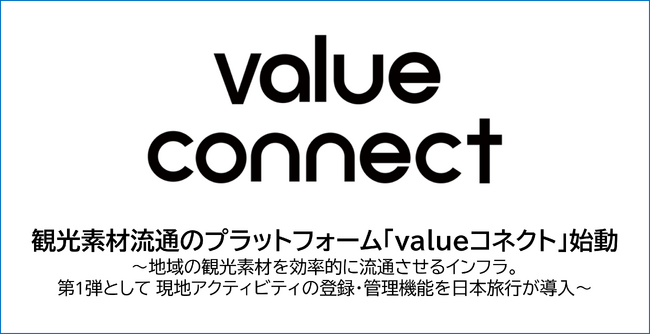 観光素材流通のプラットフォーム「valueコネクト」始動