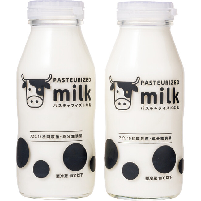 パスチャライズド牛乳200ｍｌ　リユースびんをキュートに持ちやすくリニューアル