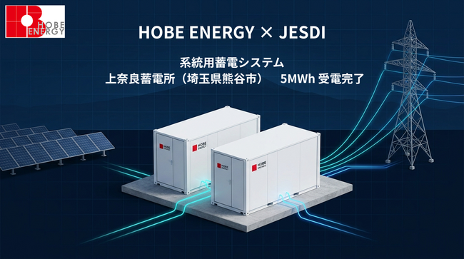次世代蓄電池ソリューションを手掛ける「HOBE ENERGY」　自社製EMSを系統用蓄電所に実装し初号実績を確立、5MWh規模の「上奈良蓄電所」が稼働開始