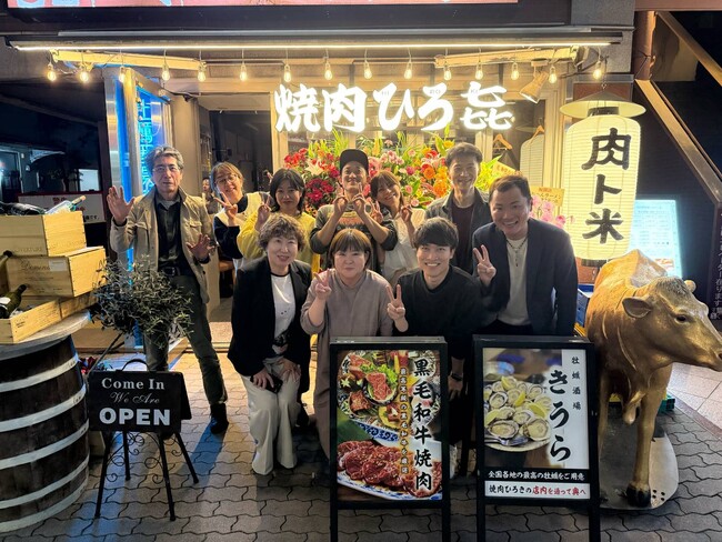 大宮駅西口の焼肉「ひろ喜」・牡蠣酒場「喜ウラ」が1周年を迎え、常連客への感謝を形に。創設者 亀井弘喜と店舗責任者 ジョハンクンが、支えられた1年を振り返る
