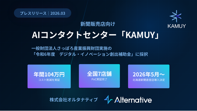 新聞販売店向けAIコンタクトセンター「KAMUY」--さっぽろ産業振興財団が推進する「令和6年度 デジタル・イノベーション創出補助金」に採択、成果発表を実施